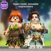Compatible Moveable Head Printed Expression Toy Accessories Female Figure Model Building Blocks for 14+ Years Old
