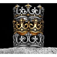 Aesthetic Crown Men Rings Stainless Steel Women Jewelry Vintage Punk Rock Cool Stuff Fashion Couple Accessories Gift Wholesale