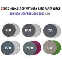 30pcs 3in/75mm Wet Dry Sandpaper 800 1000 1200 1500 2000 3000Grit Sanding Discs Waterproof Sand Paper Abrasive Tools
