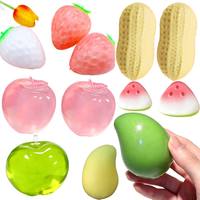 Various fruits Squishy Toy Pink Green Apple Watermelon Color-Changing Mango ADHD Anti Stress Relief Fidget Toy for Kids & Adults
