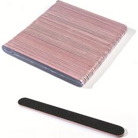 5/10pcs Double-Sided Grit Nail Files - Black Manicure Pedicure Tools with Red & White Stripes, Unscented Nail Buffing Tools