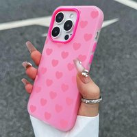 INS Cute Love Heart Case for iPhone 17 16 15 14 13 12 11 X XS XR XSMAX 7 8 Air Pro Max Plus SE2 Candy Hit Color Shockproof Cover