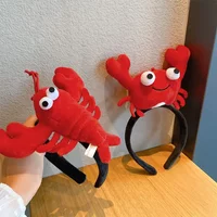 Funny Lobster Crab Plush Headband Cute Animal Hair Hoop for Women Girls Kids Skincare Makeup Hair Accessories Party Favors Gift