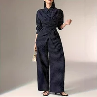 Waist Retro Two-piece Set for Commuting Daily Wear Women's Work Clothes