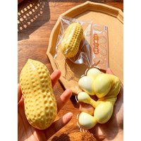 Peanut Stress Ball Soft Squeeze Squishy Toy Buttery-Soft Feel Slow Rebound Anti-Anxiety Decompression Fidget Toy for Party Gifts