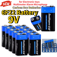 1-10PCS New 6F22 9V Zinc-Carbon Disposable Dry Batteries Square Zinc Manganese Dry Battery for Multimeter Microphone Smoke Alarm