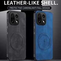 Magnetic Leather Case For Magsafe For Oneplus 15 15T 15R 13 13R 12 12R 11 11R Plain Protection Shockproof Wireless Charge Cover