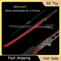80cm Lightsaber Cosplay Role-playing Acrylic Japanese Katana with Sheath Rechargeable Glow-up Toy Work Sustainably 2-3 Hour Gift