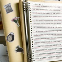 B5/A4 Loose-Leaf English Notebook, Soft Leather Cover, Detachable Binder, No Hand Hurting Design, For Middle High School Student