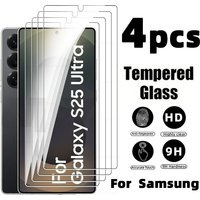 4Pcs 9H Screen Protector Suitable SBg for Samsung galaxy S25 S24 Ultra S23 S22 S21 Plus Tempered Glass For Samsung S25 FE Glass