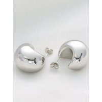 Gold Chunky Dome Hoop Earrings for Women Stainless Steel Puffy C Shape Earrings Trendy Statement Jewelry
