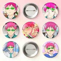 K-Kusuo S-Saiki The Disastrous Life of S-Saiki K Laser Badge Creative Pins Brooch for Bag Clothes Hat Decor Gifts Fans Collect