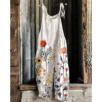 Summer Color Print Spaghetti Strap Jumpsuits Women Fashion Casual Vacation Style Beach Jumpsuit Trendy Vintage Ladies Clothing