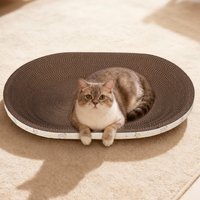 Cardboard Cat Scratcher Funny Corrugated Oval Furniture Protector Cat Scratcher Bed Pet Couch for Kitten Sleep Grinding Claw