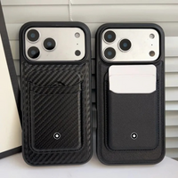 TOP Luxury Business Sle Magnetic Card Holder Wallet Case for IPhone 18 17 Pro Max 15 Plus 16 16 17 E 13 14 Soft Protective Cover