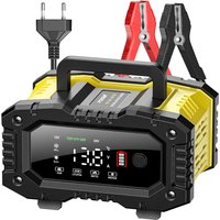 FOXSUR 12V 10A Car Battery Charger for Motorcycle Battery Repair for Truck Lead-Acid AGM LiFePo4 EFB GEL WET Battery Chargers