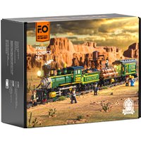IN STOCK F9034 MOC Idea Western Freight Train Building Blocks Assembling Bricks Model Toys for Children Christmas Gift Set