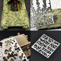 Scale model kit painting tools Reusable metal Hollow airbrush stencil Spray mask German Ambush Dot Hinterhalt Camouflage 1/35