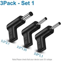 3/4/6 Pack USB 3.1 Type C Female to DC Male Adapter, 5V USB-C Connector 90 Degree Angled USB C to DC 5V PD Emulator Trigger Char
