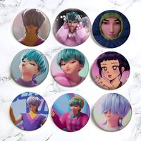 Saja Boys Kpop Movie Demon Hunters Badges Tinplate Soft Button Pin Brooch Metal Badge Custom Jewelry Accessories Hat Bag Lapel