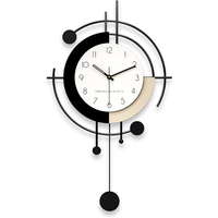 Modern wall clock, living room, home dining room silent decoration clock creative clock high-end wall clock With swing function.