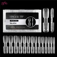BNG Dual-ended Short Nail Mold Kit Square Coffin Shape Embeddable Ultra-Thin Nail Dual Forms Inner Matte Surface 14 Size 140Pcs