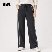 Semir Casual Pants Women Chenille Long Pants Winter 2025 New Contrasting Colors Wide-Leg Pants Leg-Lengthening