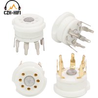 10pcs 7pin B7G Ceramic Tube Socket Valve Base Electronic 6Z4 EAA91 EC92 6X4 6J1 6J2 6J4 Vintage Audio Amplifier DIY HiFi