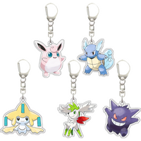 For Pokemon Cleffa Squirtle Jirachi Shaymin Gengar Acrylic Selfmade Original Cute Cartoon Anime Keychain Pendant Toy Gift 5cm