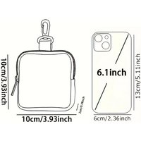 Printed Change Bag Synthetic Leather Waterproof Imitation Leather Zipper Storage Bag Coin Wallets Large Capacity For Gifts