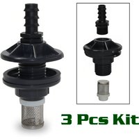 3Pc Kit PVC Spigot Rain Barrel Faucet Kit For Rain Barrels Aquariums Water Tanks Tubs Pools Garden Hose Fitting G1/2'' Flange