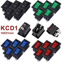 5/20Pcs KCD1 Power Switch ON-OFF 2Pin Rocker Switch Ship Type Switches 10A 125V 6A 250V 15*21mm