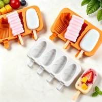 Silicone popsicle mold 3 with ice cream mold, easy to release, reusable popsicle mold shape