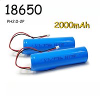 18650 2000mAh Battery 3.7V Rechargeable Lithium Battery with PCB PH2.0-2P Battery for Fishing LED Bluetooth Light