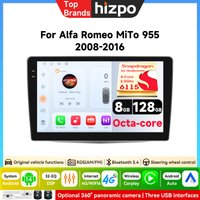 Hizpo 6115 System AI Carplay Android Auto Odtwarzacz Multimedialny Samochodowy do Alfa Romeo MiTo 955 2008-2016 Carplay 4G Radio Samochodowe 360 ° Kamera