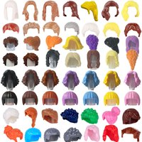 MOC City Hair Building Blocks Compatible Girls Boys Figures Body Accessories DIY Blond Brown Hairstyle Part Bricks Toy Kids Gift