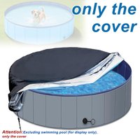 Oxford Fabric Round Pool Dust Cover Pet Bathtub Protective Cover Black Waterproof Sunproof Single Yard Garden Daily Accessory