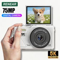 HD 5K Retro Digital Camera 75MP Photography Camera Video Camcorder For Vlog Girl Student Adult Entry Level Screen Flip Camera