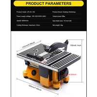 Portable Mini Table Saw Cutter Bench Cutting Machine Plastic Wood Metal 4500rpm