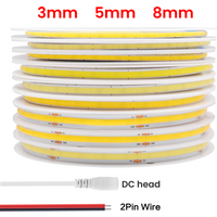 DC5V 12V COB Strip 3MM 5MM 8MM 320LEDs/m FOB LED Light Bar 3000K 4000K 6000K Flexible Ribbon Rope Cob LED Strip Linear Lighting