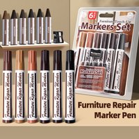 13pcs Wood Scratch Repair Kit Furniture Markers Crayon Sharpener Set Waterproof Pen for Floors Tables Desks Stains Oak Maple