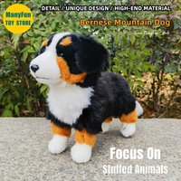 Bernese Mountain Dog High Fidelity Hound Dogs Plushie Collie Plush Toys Lifelike Animals Simulation Stuffed Doll Toy Gifts