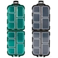 Fishing Tackle Box 10 Compartment Lure Hook Storage Case Double Sided Fishing Tool Organizer Multifunctional Bait Containe