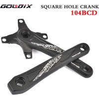 GOLDIX RIRO Bicycle Crankset 104BCD Mountain Bike Square Hole Crank Aluminum Alloy Crank 170/175mm Black 32T 34T 36T 38T 40T 42T