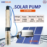 1500W 2Horsepower DC Solar Deep Well Pump Max Head 90M Flow Rate 10000L Per Hour Solar PV Brushless Irrigation Submersible Pump