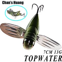 Chan's Huang 2.75INCH 13G Insect Fishing Lures Topwater Bait Artificial Floating Bass Locust Hard Baits With Metal Wings