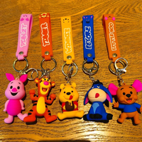 Disney Winnie the Pooh, Piglet Cartoon key chains Cute Keychain Pendant Wallet Decoration Keychain Pink Yellow