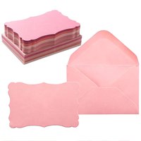 Pink Envelopes with Cards Shades Wave Edge Envelopes Gift Envelopes for Cards for Wedding Invitations Birthday Thank Card TMZ