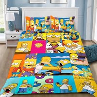 Duvet Cover Pillowcase Bedding Set Cartoon S-Simpsonss Adult Boy Girl Bedroom Decoration Children Gift Single Double Large Size