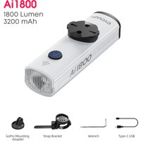 AliExpress 1200/1800 Lumen Bicycle Headlight Ultra-lightweight Hanging Front Light Lamp Aluminum Alloy White MTB Road Bike CYCLAMI AI1800